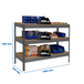 Kit établi Basic - 900x1200x450 - 3 niveaux Gris/Bois - SIMON RACK - 8425437093982