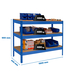 Kit établi Basic - 900x1800x450 - 3 niveaux Bleu/Bois - SIMON RACK - 8425437094057