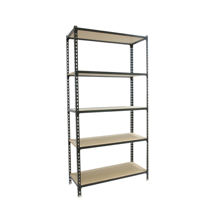 Rayonnage bois-métal léger sans vis 1800x900x300 - 5 niveaux Anthracite/Bois - SIMON RACK - 8425437094521