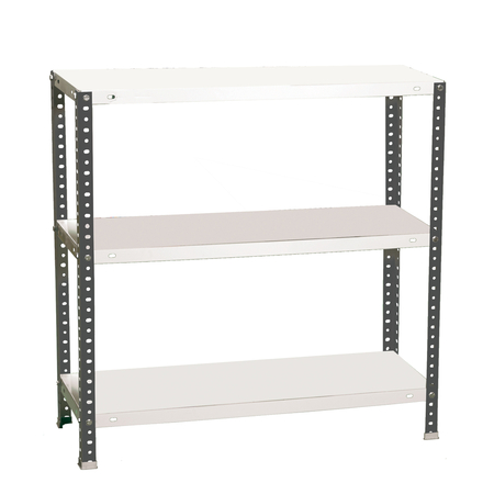 Rayonnage métallique léger à vis 1000x800x300 - 3 niveaux Anthracite/Blanc - SIMON RACK - 8425437095832