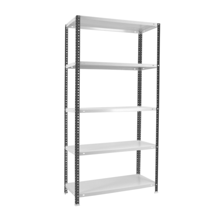 Rayonnage métallique léger à vis 2000x1100x500 - 5 niveaux Anthracite/Blanc - SIMON RACK - 8425437096518