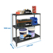 Rayonnage métallique léger sans vis 1000x1100x300 - 3 niveaux Anthracite - SIMON RACK - 8425437097355