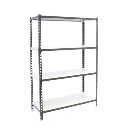 Rayonnage métallique léger sans vis 1500x800x400 - 4 niveaux Anthracite/Blanc - SIMON RACK - 8425437097614