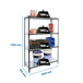 Rayonnage métallique léger sans vis 1500x1000x500 - 4 niveaux Anthracite - SIMON RACK - 8425437097812