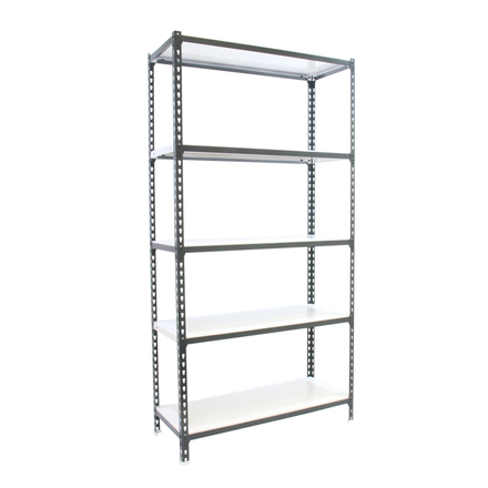 Rayonnage métallique léger sans vis 1800x900x300 - 5 niveaux Anthracite/Blanc - SIMON RACK - 8425437097881
