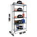 Rayonnage métallique léger sans vis 1800x900x400 - 5 niveaux Anthracite/Blanc - SIMON RACK - 8425437098000