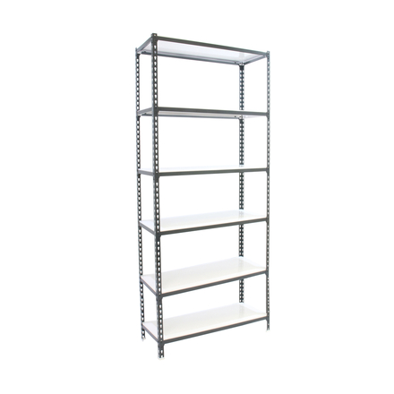 Rayonnage métallique léger sans vis 2500x1100x500 - 6 niveaux Anthracite/Blanc - SIMON RACK - 8425437098512