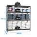 Étagère charge moyenne 500 à 600kg - 2000x2100x450 - 4 niveaux Anthracite/Bois - SIMON RACK - 8425437100789