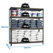 Étagère charge moyenne 500 à 600kg - 2000x2100x900 - 4 niveaux Anthracite/Bois - SIMON RACK - 8425437100819