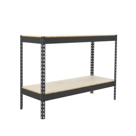 Étagère mobile charge moyenne 400kg - 900x1200x750 - 2 niveaux Anthracite/Bois - SIMON RACK - 8425437102479