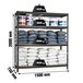 Étagère mobile charge moyenne 400kg - 2000x1500x750 - 4 niveaux Anthracite/Bois - SIMON RACK - 8425437102714