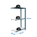 Rayonnage de bureau charge légère sans vis 1000x900x300 - 3 niveaux Anthracite/Blanc - SIMON RACK - 8425437103537