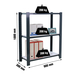 Rayonnage de bureau charge légère sans vis 1000x900x300 - 3 niveaux Anthracite/Blanc - SIMON RACK - 8425437103728