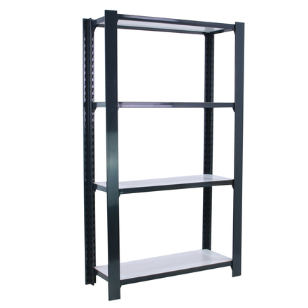 Rayonnage de bureau charge légère sans vis 1500x900x300 - 4 niveaux Anthracite/Blanc - SIMON RACK - 8425437103780