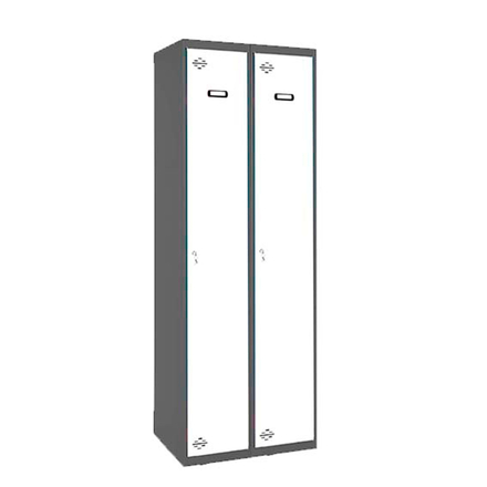 Vestiaire métallique monté 1800x800x500 - 1 niveau Anthracite/Bleu - SIMON RACK - 8425437105371