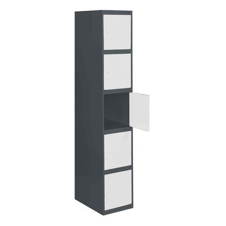 Vestiaire métallique monté 1800x300x500 - Anthracite/Bleu - SIMON RACK - 8425437105609