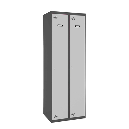 Vestiaire métallique monté 1800x1000x500 - 1 niveau Anthracite/Galvanisé - SIMON RACK - 8425437106484