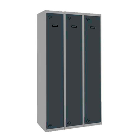 Vestiaire métallique monté 1800x1200x500 - 1 niveau Gris/Anthracite - SIMON RACK - 8425437106927