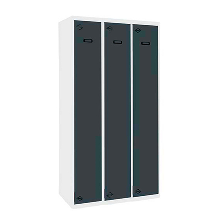 Vestiaire métallique monté 1800x900x500 - 1 niveau Bleu/Anthracite - SIMON RACK - 8425437107658