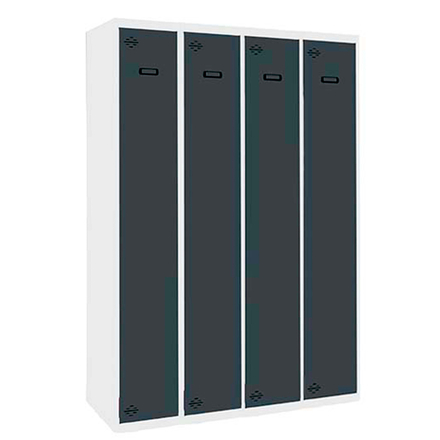 Vestiaire métallique monté 1800x1200x500 - 1 niveau Bleu/Anthracite - SIMON RACK - 8425437107665