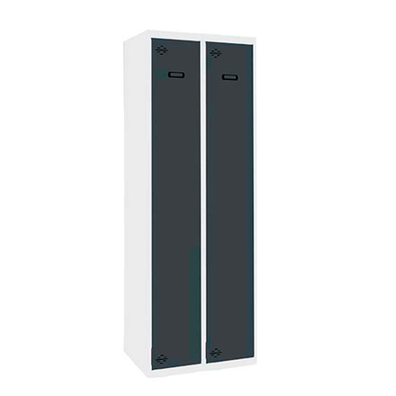 Vestiaire métallique monté 1800x800x500 - 1 niveau Bleu/Anthracite - SIMON RACK - 8425437107689