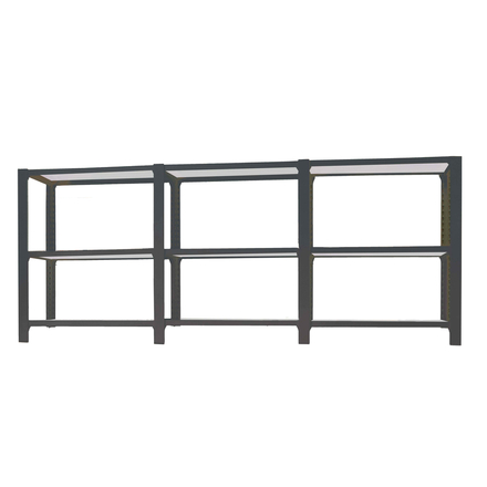 Rayonnage de bureau charge légère sans vis 1000x2700x300 - 3 niveaux Anthracite/Blanc - SIMON RACK - 8425437108631