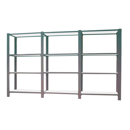 Rayonnage de bureau charge légère sans vis 1500x2700x300 - 4 niveaux Anthracite/Blanc - SIMON RACK - 8425437108754