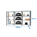 Rayonnage de bureau charge légère sans vis 1500x2700x300 - 4 niveaux Anthracite/Blanc - SIMON RACK - 8425437108754
