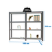 Rayonnage de bureau charge légère sans vis 1500x1800x400 - 4 niveaux Anthracite - SIMON RACK - 8425437108792