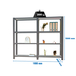 Rayonnage de bureau charge légère sans vis 1500x1800x400 - 4 niveaux Anthracite - SIMON RACK - 8425437108808