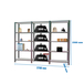 Rayonnage de bureau charge légère sans vis 2100x2700x300 - 5 niveaux Anthracite/Blanc - SIMON RACK - 8425437108877
