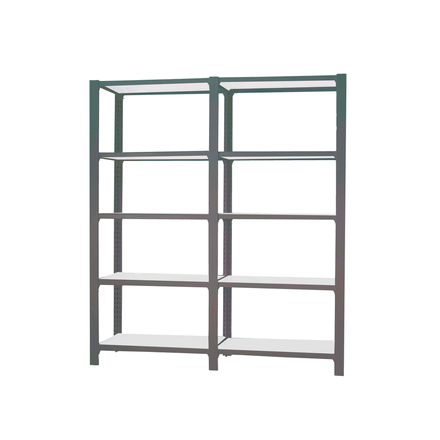 Rayonnage de bureau charge légère sans vis 2100x1800x400 - 5 niveaux Anthracite/Blanc - SIMON RACK - 8425437108907