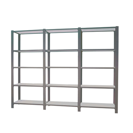 Rayonnage de bureau charge légère sans vis 2100x2700x400 - 5 niveaux Anthracite - SIMON RACK - 8425437108952