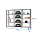 Rayonnage de bureau charge légère sans vis 2100x2700x400 - 5 niveaux Anthracite - SIMON RACK - 8425437108952