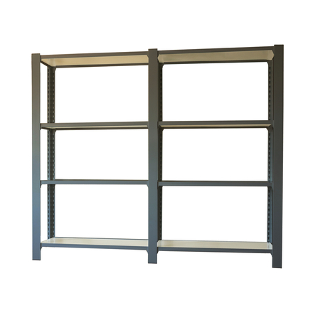 Rayonnage de bureau charge légère sans vis 1500x1800x300 - 4 niveaux Anthracite/Blanc - SIMON RACK - 8425437109096