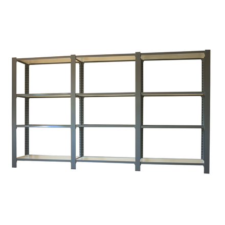 Rayonnage de bureau charge légère sans vis 1500x2700x300 - 4 niveaux Anthracite/Blanc - SIMON RACK - 8425437109126
