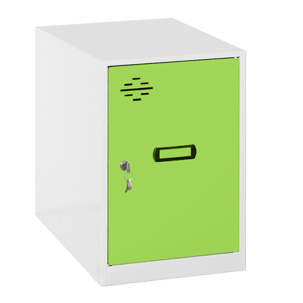 Vestiaire métallique 475x400x500 - Blanc/Vert - SIMON RACK - 8425437117657