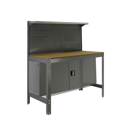 Kit établi Bricolage - 1445x910x610 - 1 niveau Gris/Bois - SIMON RACK - 8425437123207