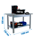 Kit établi mobile Bricolage - 830x1500x730 - 1 niveau Gris - SIMON RACK - 8425437124822
