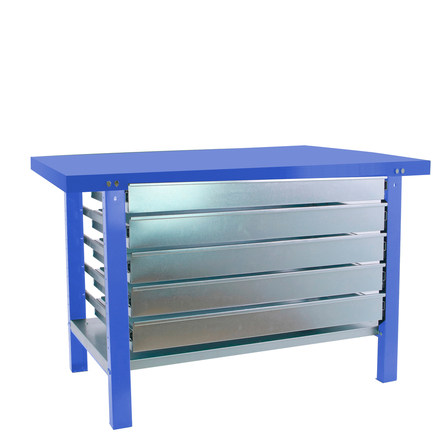 Kit établi mobile Bricolage - 830x1800x730 - 1 niveau Bleu - SIMON RACK - 8425437124914