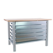 Kit établi mobile Bricolage - 865x1500x750 - 1 niveau Gris - SIMON RACK - 8425437125126