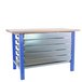 Kit établi mobile Bricolage - 865x1800x750 - 1 niveau Bleu - SIMON RACK - 8425437125157