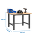 Kit établi mobile Bricolage - 865x1500x750 - 1 niveau Anthracite/Bois - SIMON RACK - 8425437125812