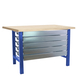 Kit établi mobile Bricolage - 865x1500x750 - 1 niveau Bleu/Bois - SIMON RACK - 8425437125911