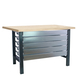 Kit établi mobile Bricolage - 865x1800x750 - 1 niveau Anthracite/Bois - SIMON RACK - 8425437125928