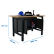 Kit établi mobile Bricolage - 865x1800x750 - 1 niveau Anthracite/Bois - SIMON RACK - 8425437125973