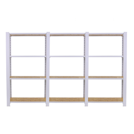 Rayonnage de bureau charge légère sans vis 1500x2400x300 - 4 niveaux Blanc - SIMON RACK - 8425437127311