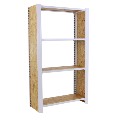 Rayonnage de bureau charge légère sans vis 1500x800x300 - 4 niveaux Blanc - SIMON RACK - 8425437127380
