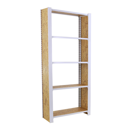 Rayonnage de bureau charge légère sans vis 2100x800x300 - 5 niveaux Blanc - SIMON RACK - 8425437127410