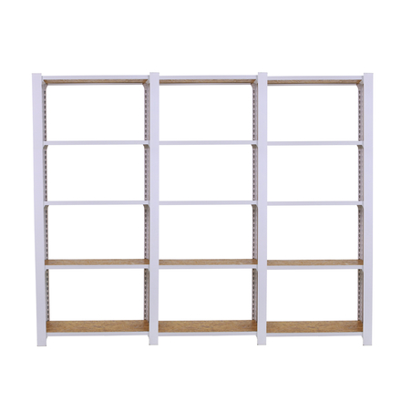 Rayonnage de bureau charge légère sans vis 2100x2400x300 - 5 niveaux Blanc - SIMON RACK - 8425437127434